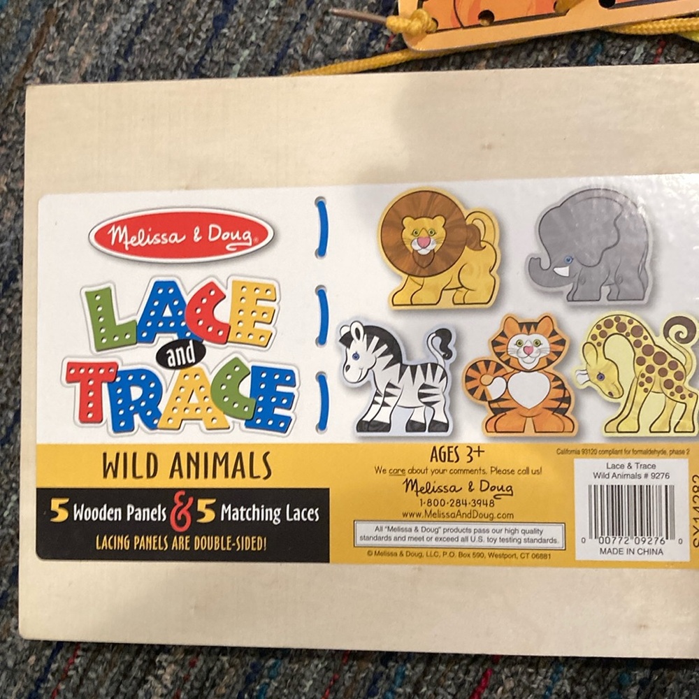 Melissa and Doug lace and trace wild animals